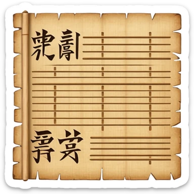 japanese papyrus, wiritng sticker