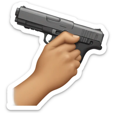 Tan girl hand with holding a gun sticker