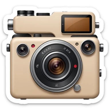 Appareil photo beige  moderne  sticker