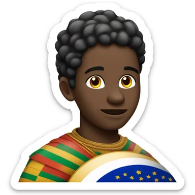 continente de africa con un circulo de estrellas europeas sticker
