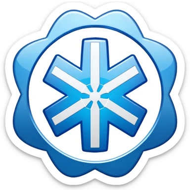 blue medical star of life symbol sticker