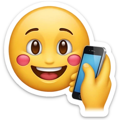 Emoji de espaldas con un telefono sticker