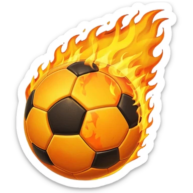 Soccer ball on fire  sticker