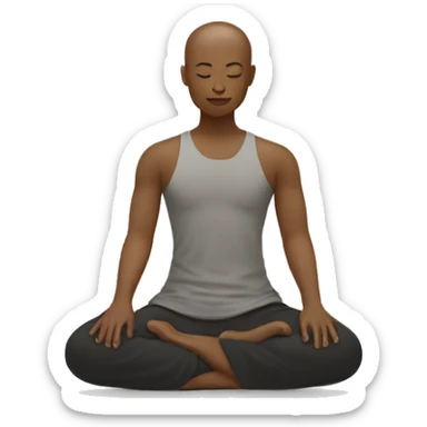 happy zen genderless meditation position sticker