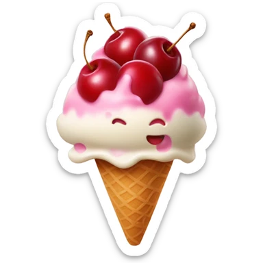 Cherry ice cream rizzing sticker