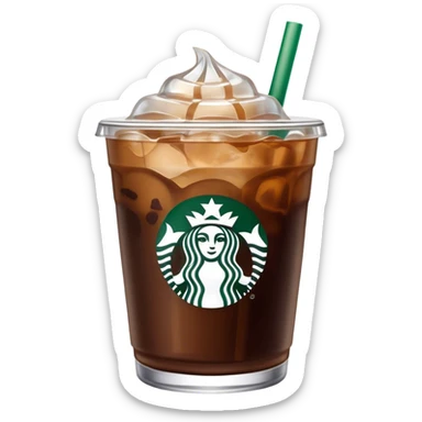 Starbuck ice coffee with ice cubes sticker