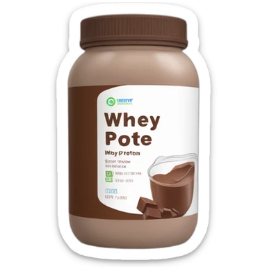 Whey protein powder with chocolate label sticker