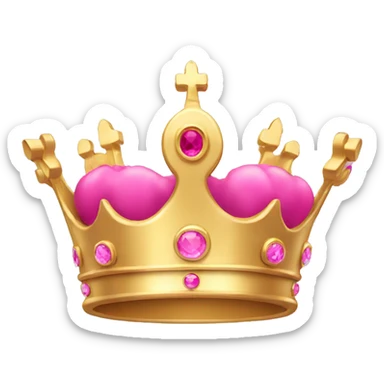Gold crown with pink jewel sticker