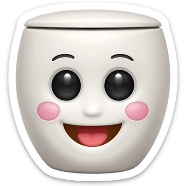 A toilet with a smiling face  sticker