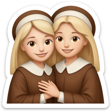 Hugging one carmelitan sister and one woman  sticker