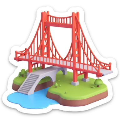 a bridge in 3D emoji style sticker