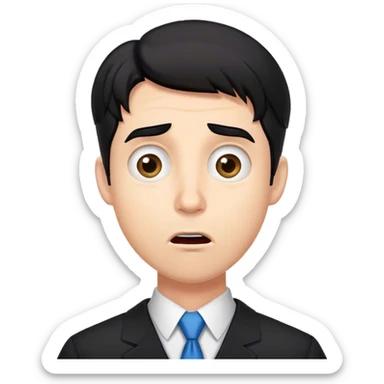Black-haired male lawyer is surprised sticker