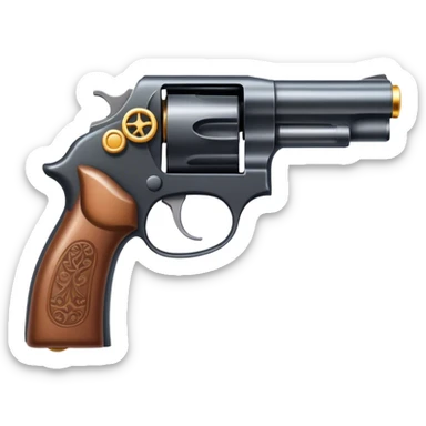 Pistol with a wedding ring sticker