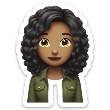 gir with medium lenght hair sticker