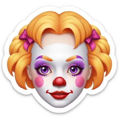 Pale princess in clown makeup sticker