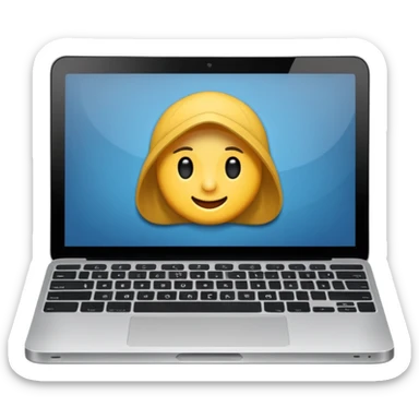 laptop ile çalışan kulaklık tana biri, bilgisayar logosuz olsun sticker