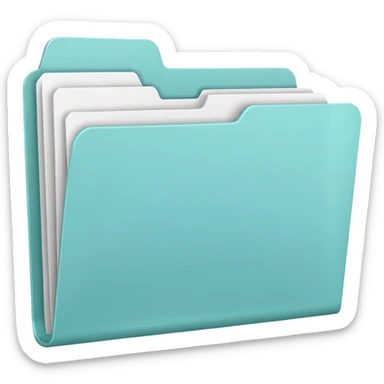mint blue file folder sticker