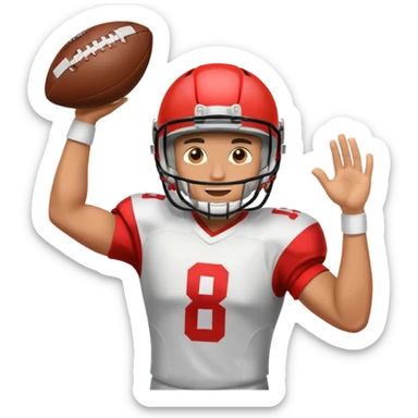 guy catching football  sticker