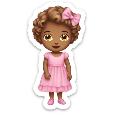  baby girl wearing pink dress sticker