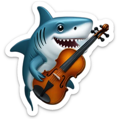 Violin playing shark sticker