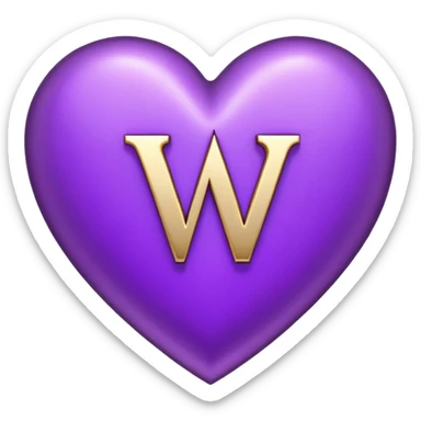 The Letter “W” inside a Purple Heart sticker
