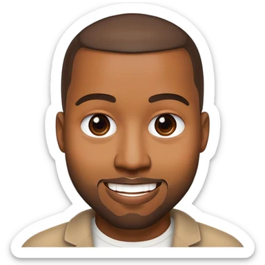 face inspired by Kanye West, smiling sticker