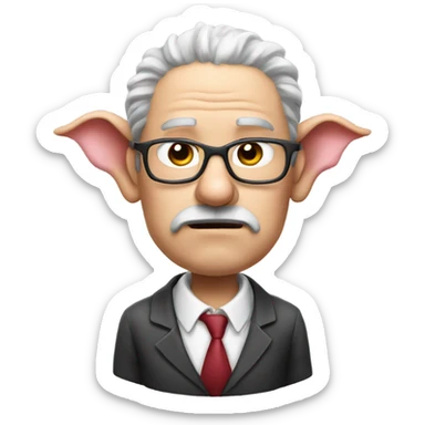 Professor with a pig face thinking hard sticker