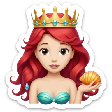 princess Ariel with a seashell crown sticker