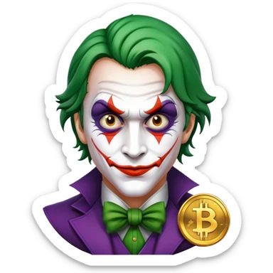 Bitcoin joker with face joker  sticker