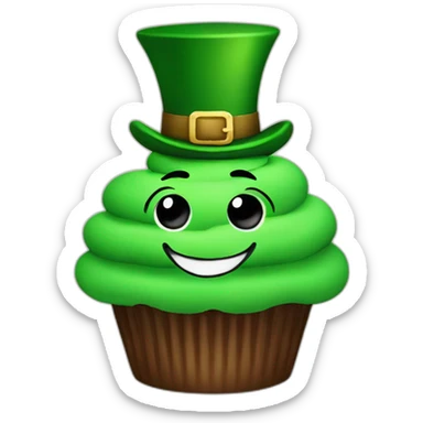 happy face st patrick day cupcake sticker