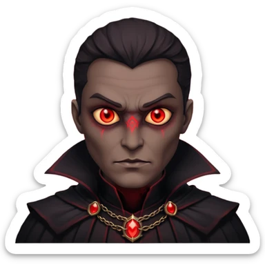 Evil, shadowie Male lord with Red glowing eyes and  sticker