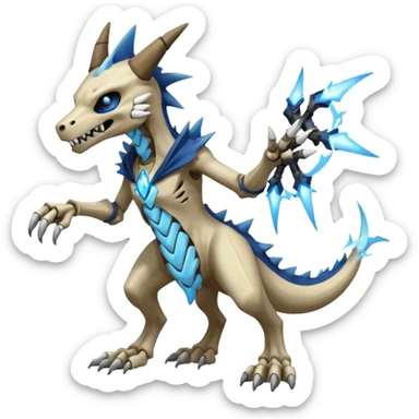 Skeletal Manectric-Marowak-Dialga-Duskull-Electrike-Fakémon-hybrid-creature (full body)  sticker
