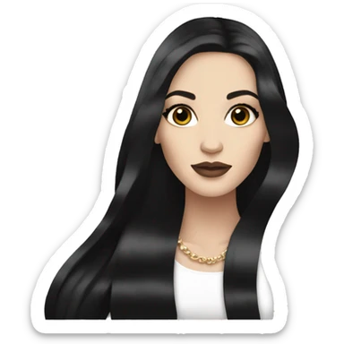 Chanel makeup white girl with long black hair  sticker