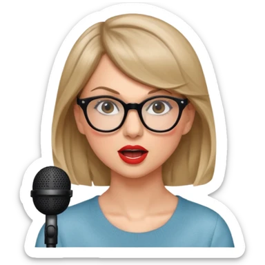 taylor swift with glasses singing sticker