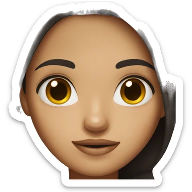 a dark-haired girl with brown eyes sticker