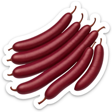 group of red kidney beans, 3 to 5, loosely arranged, smooth and glossy, deep maroon color, curved kidney shape, some size and color variation, dry and firm, 3D clean style, transparent background sticker