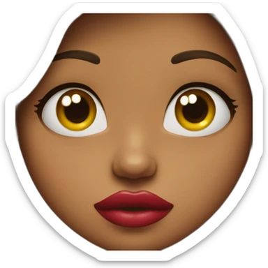 girl with huge kissing lips sticker