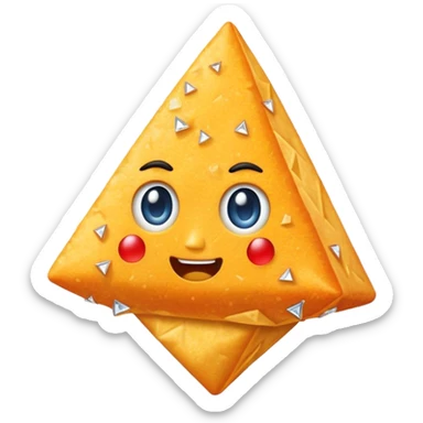 diamond-encrusted dorito with face sticker