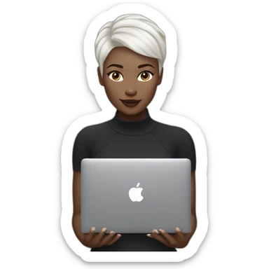 it-girl-white-short-hair-with-macbook sticker