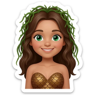 Brown mermaid sticker
