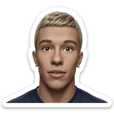 male portrait with earrings sticker