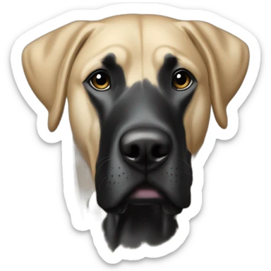 black lab great dane mix with white chest sticker