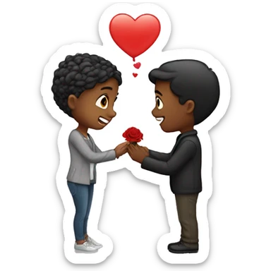 Boy propose to girl sticker