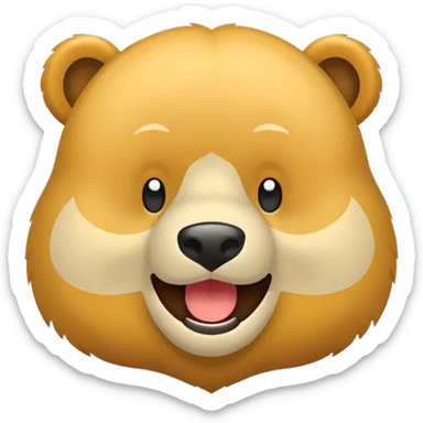 Realizamos un emoji de un oso riéndose  sticker