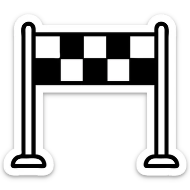 outlined icon of a finish line banner, minimal, for module completion sticker