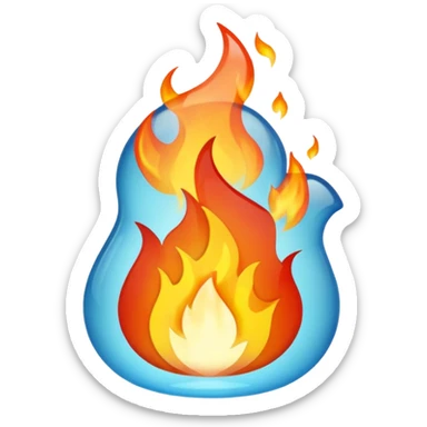 Light blue flames sticker