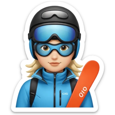 Skier with goggles sticker
