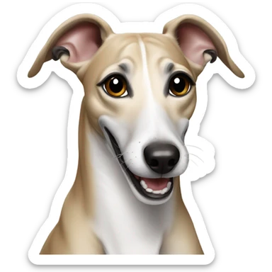 Whippet smiling sticker