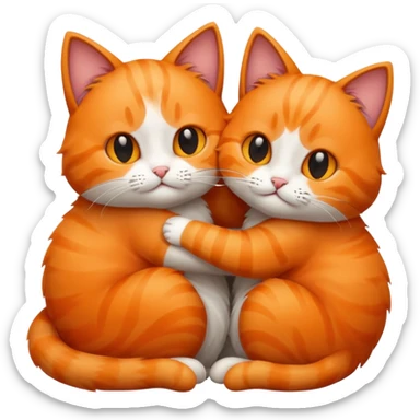 two cats hugging sticker