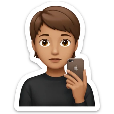 horizontal iphone under chin close up sticker